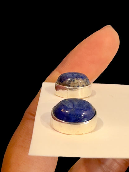 Blue Lapis Lazuli Oval Minimal Studs