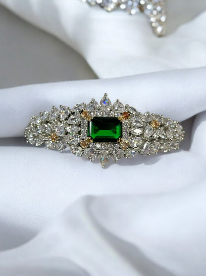 Royal Green CZ and Doublet Cocktail Bracelet