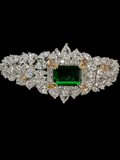 Royal Green CZ and Doublet Cocktail Bracelet