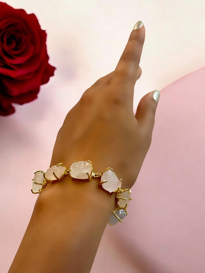 Pink Rose Quartz Stone Saisha Bracelet