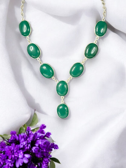 Green Onyx Smooth Boho Necklace
