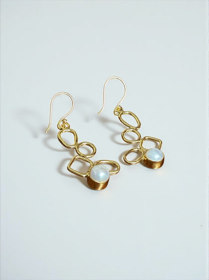 Geo Pearl Drop Earrings