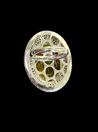 Crushed Doublet Oval Cocktail Ring Adjustable