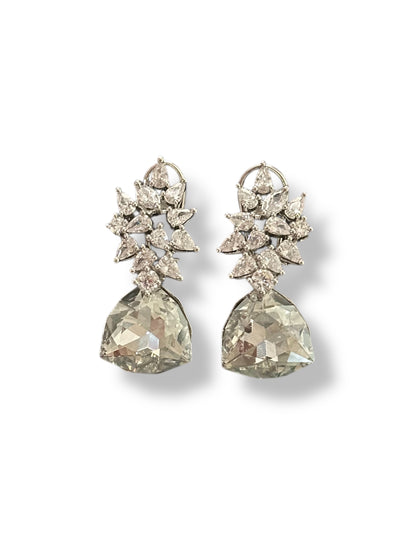Swarovski Daisy Traiangle Crystal Earrings