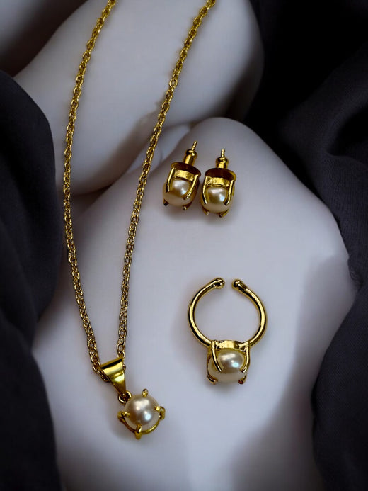 4 PCS Freshwater Pearl Pendant Set