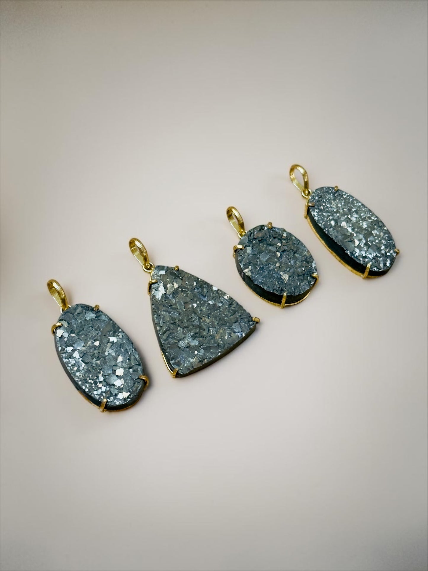Large Pyrite Boho Chunky Pendant (Without Chain)