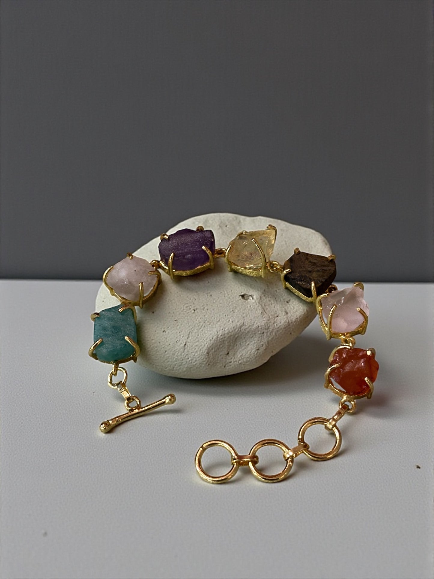 Multi Stone Saisha Brass Bracelet