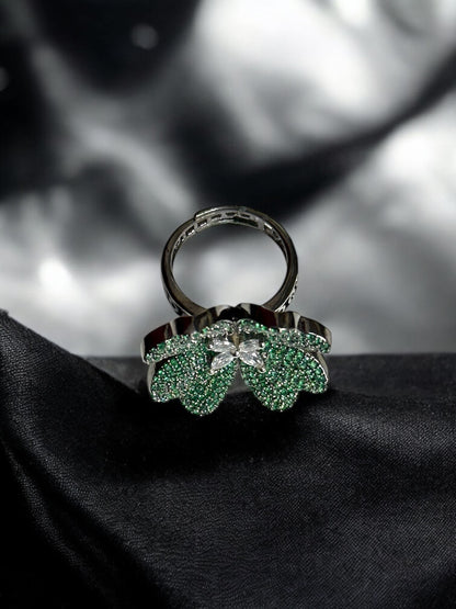 Green Nano AD Clover Alia Adjustable Ring