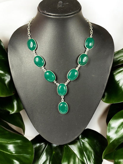 Green Onyx Smooth Boho Necklace