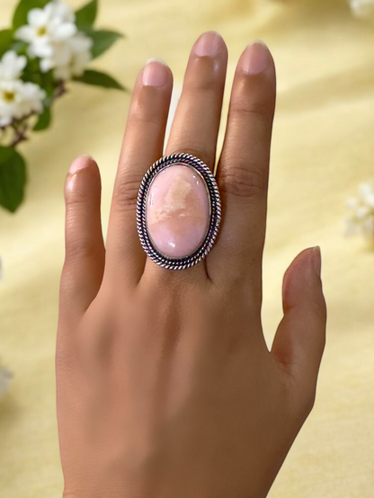 Natural Stone Chunky Adjustable Ring