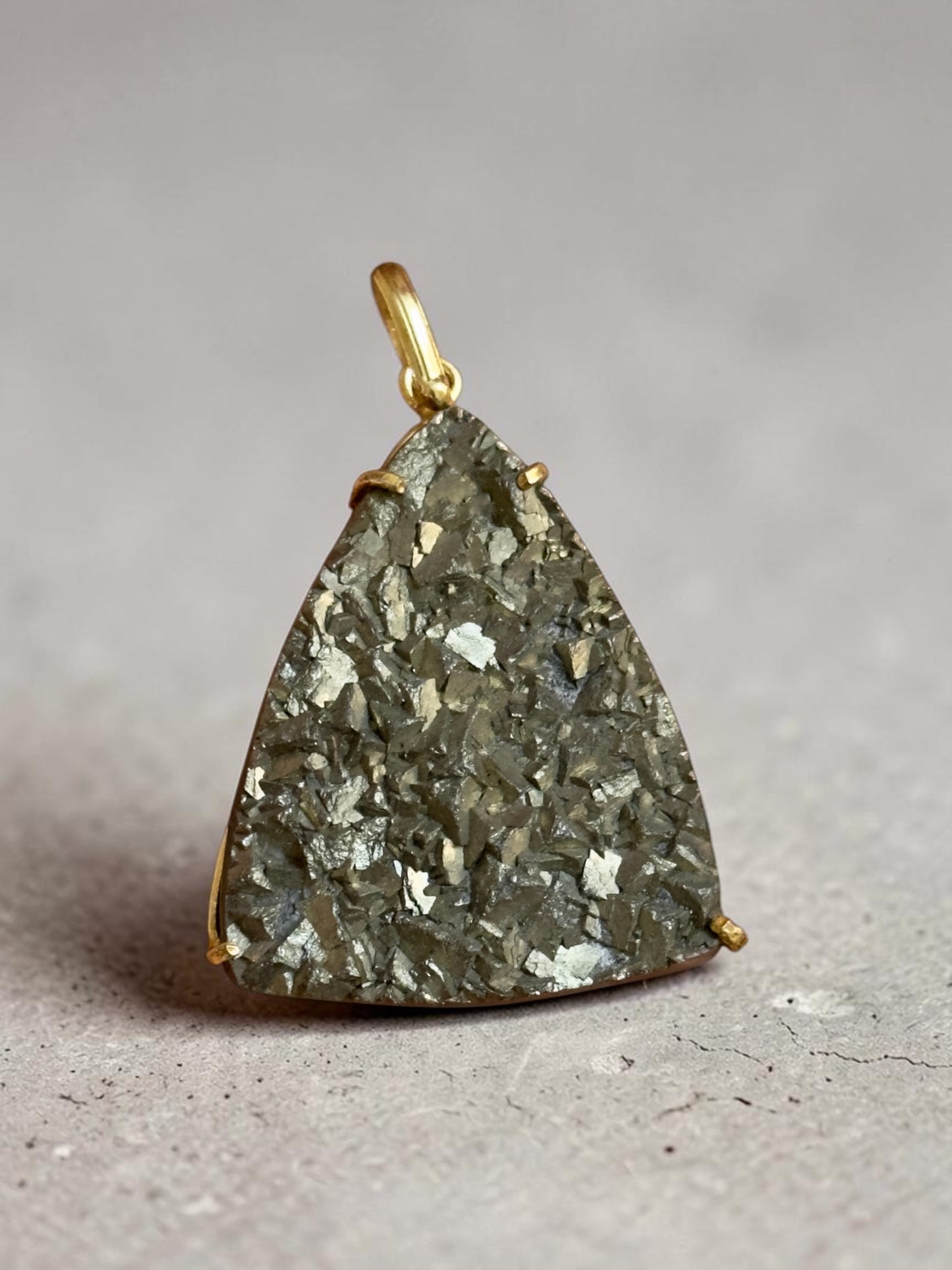 Large Pyrite Boho Chunky Pendant (Without Chain)
