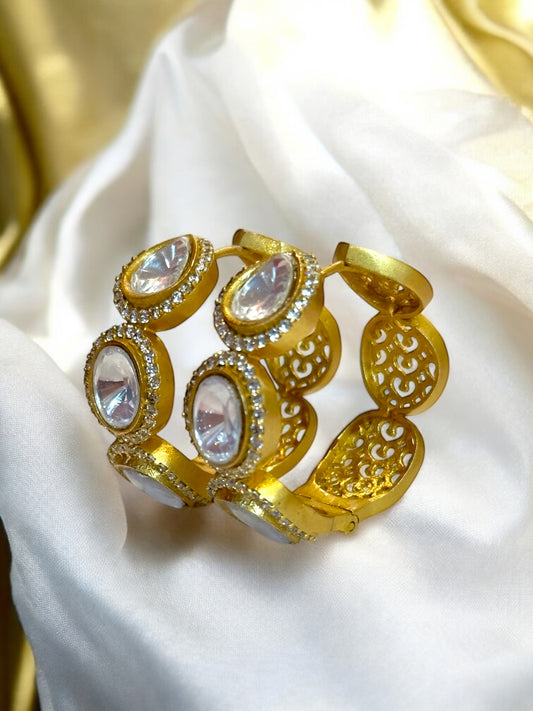 Anjana Moissanite Brass Hoops