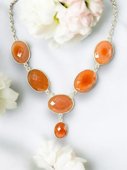 Red Carnelian Faceted Boho Necklace