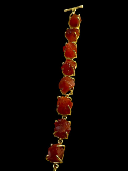 Dark Orange Carnelion Stone Saisha Bracelet
