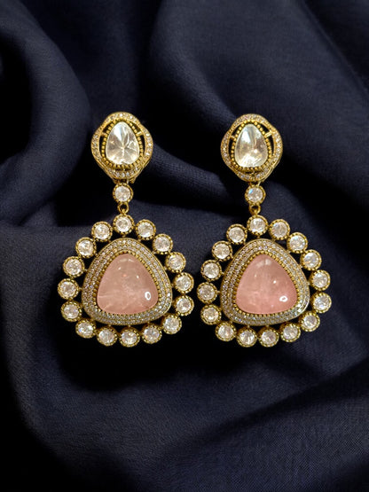Kimaya Doublet Stone Drop Earrings