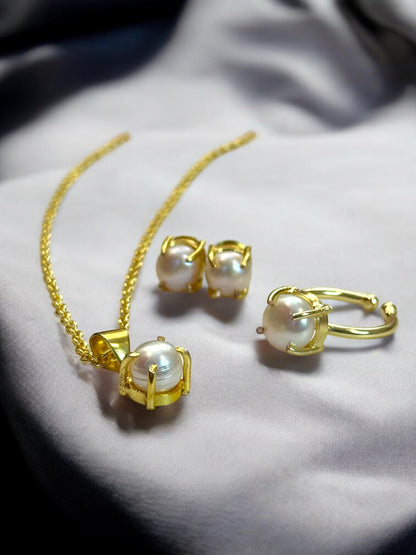 Real Freshwater Pearl 4 Piece Pendant Set