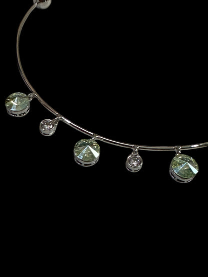 Lime Green Swarovski Collar Necklace Set