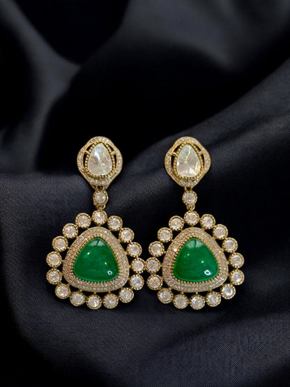 Kimaya Doublet Stone Drop Earrings