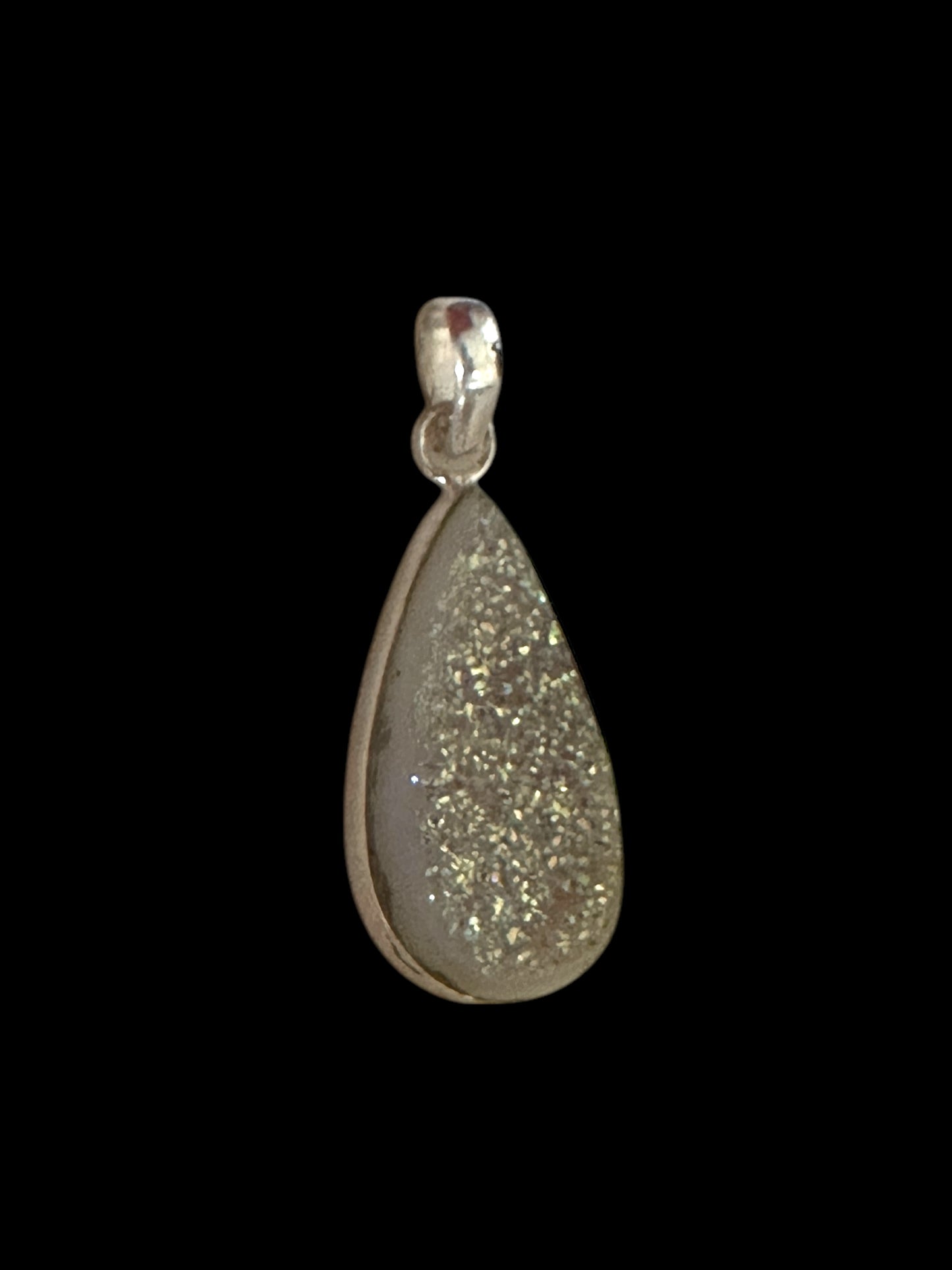 Party Pop Druzy Agate Stone Pendant in White Alloy (With Chain)