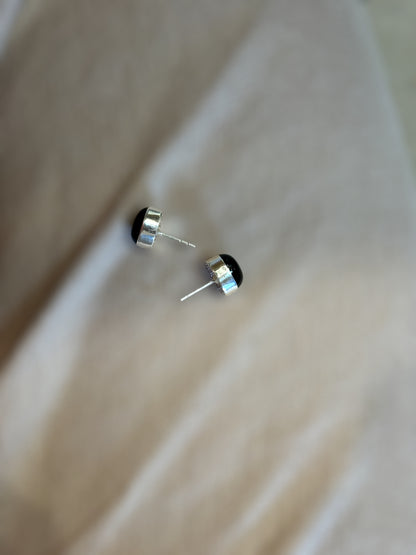 Black Onyx Oval Minimal Studs