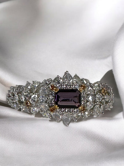 Royal Purple CZ and Doublet Cocktail Bracelet