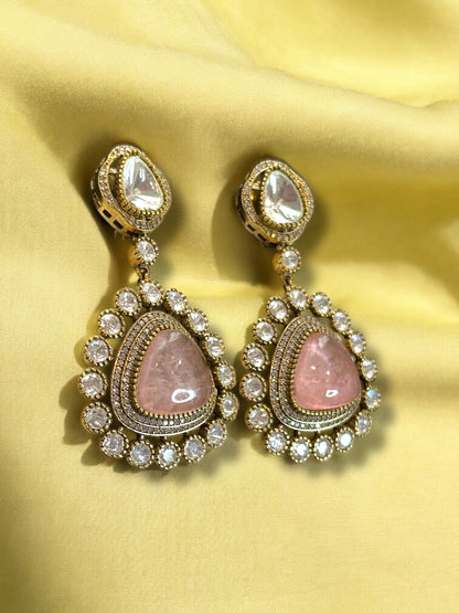 Kimaya Doublet Stone Drop Earrings