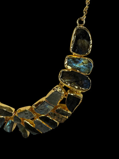 Black Labradorite Box Necklace Set