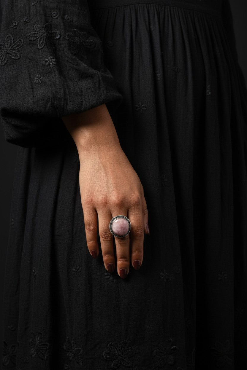 Pink Opal Chunky Boho Ring