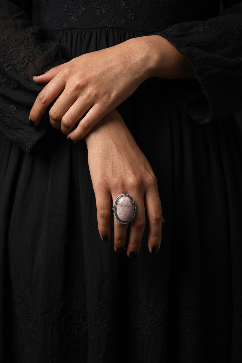 Pink Opal Chunky Boho Ring