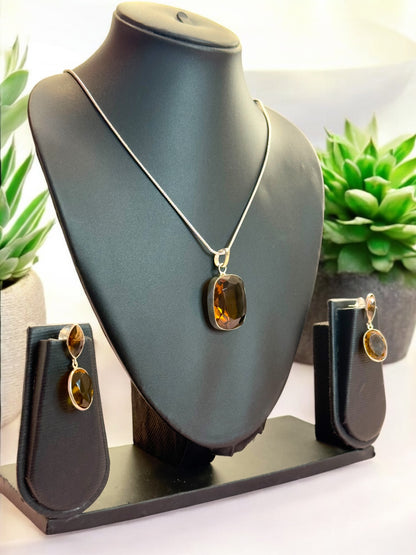 Crystal Quartz Pendant Set