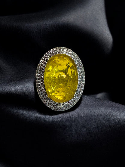 Crushed Doublet Oval Cocktail Ring Adjustable