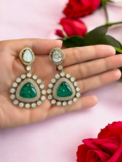 Kimaya Doublet Stone Drop Earrings