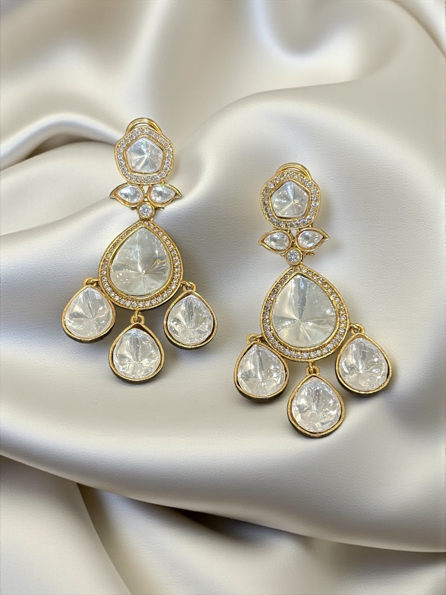 Tasha Moissanite Polki Earrings