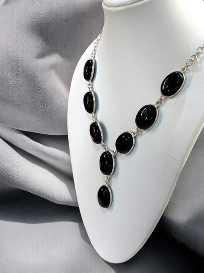 Black Onyx Smooth Boho Necklace
