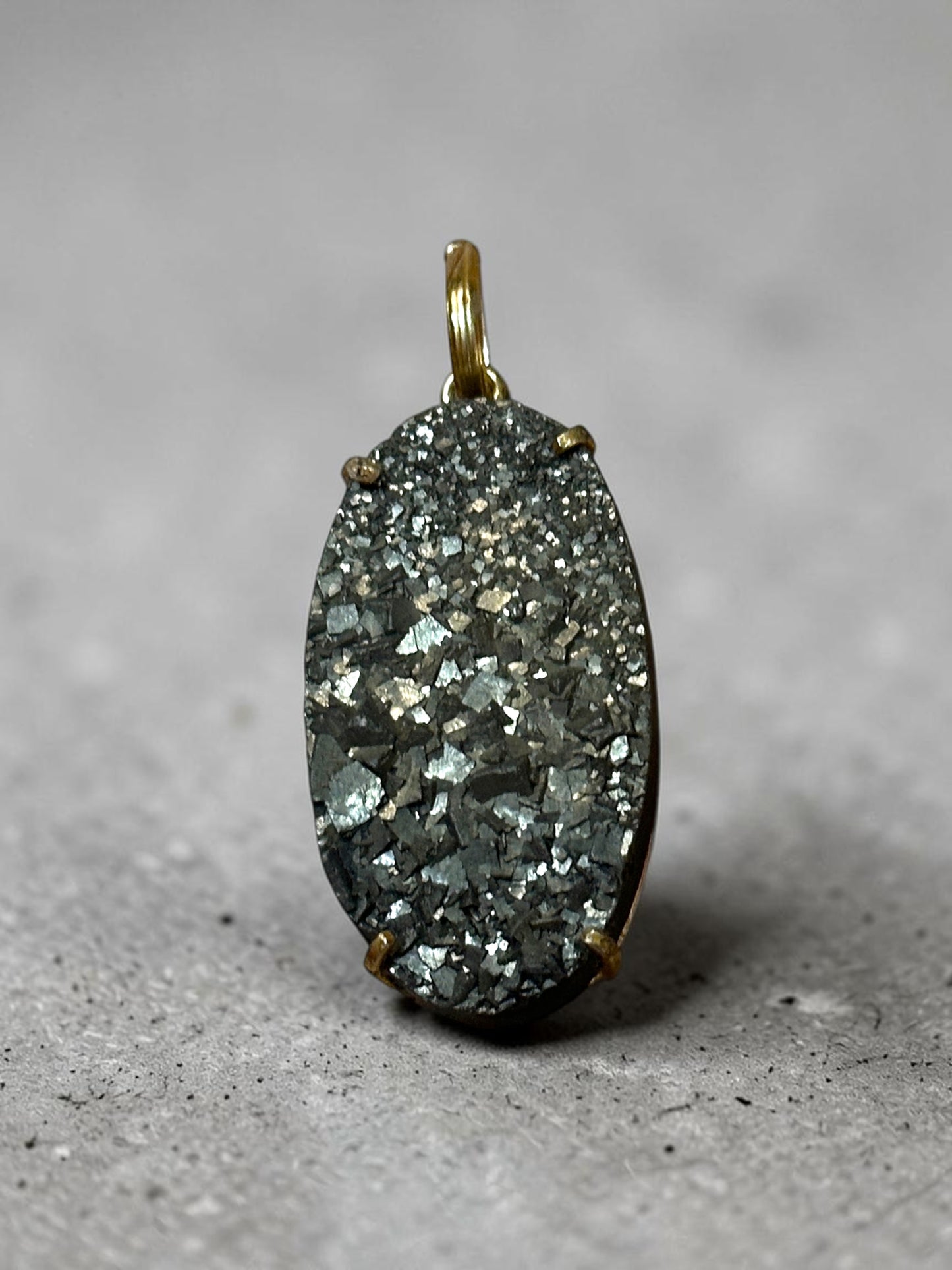 Large Pyrite Boho Chunky Pendant (Without Chain)