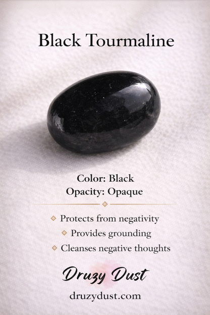 Black Tourmaline Stone Saisha Drop Studs