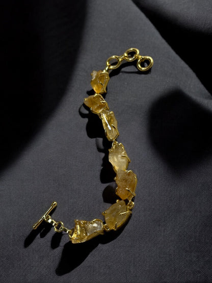 Citrine Stone Saisha Combo Set - Bracelet And Drop