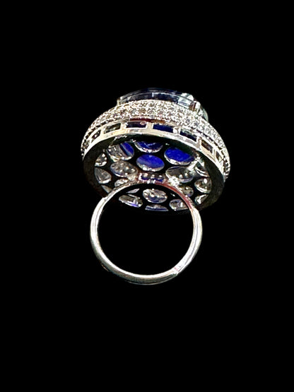 Crushed Doublet Oval Cocktail Ring Adjustable