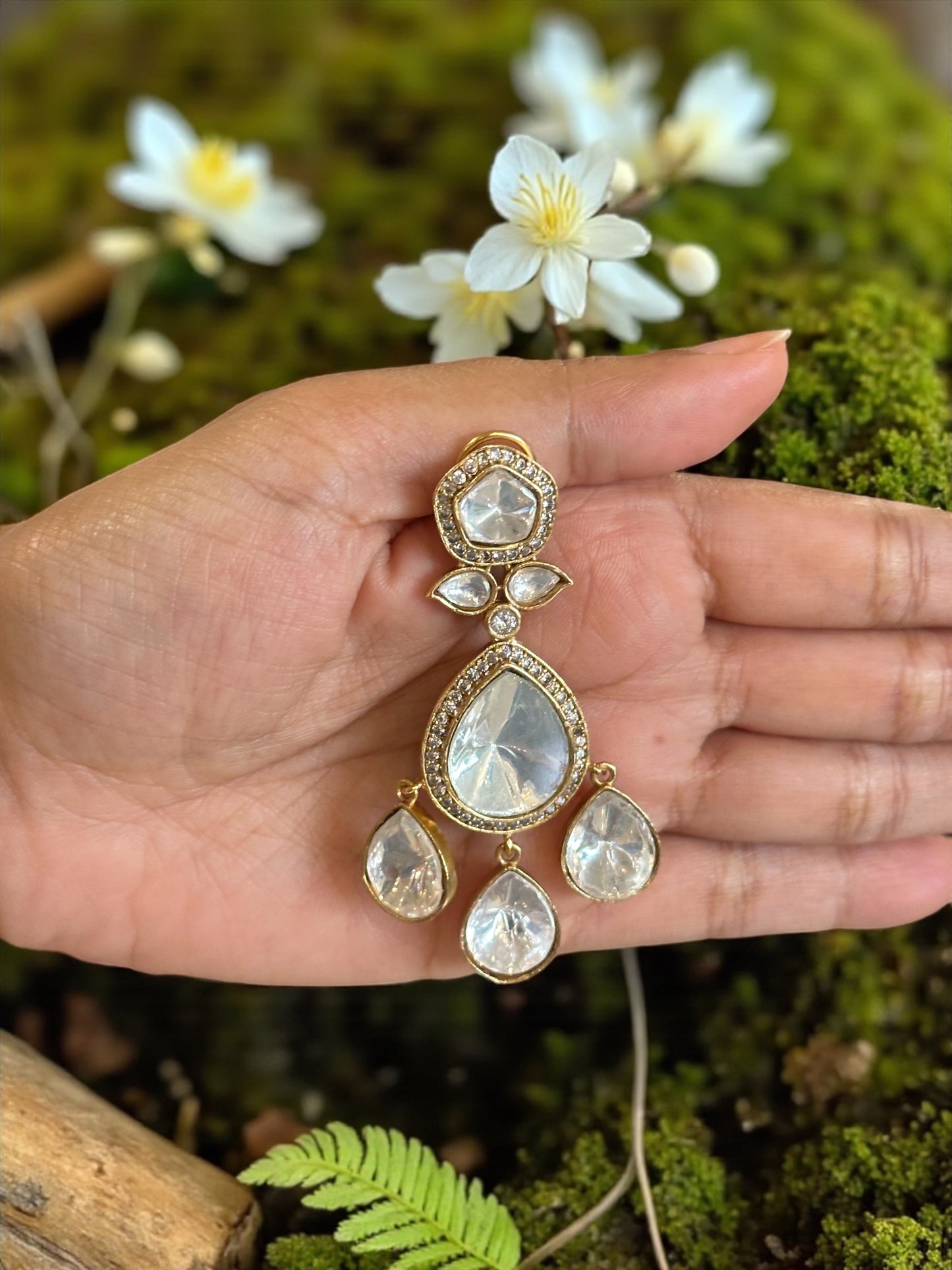 Tasha Moissanite Polki Earrings