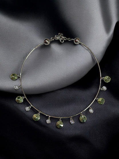 Lime Green Swarovski Collar Necklace Set