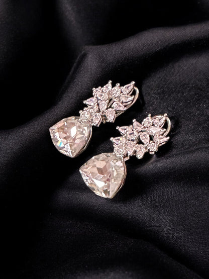 Swarovski Daisy Traiangle Crystal Earrings