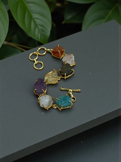 Multi Stone Saisha Brass Bracelet