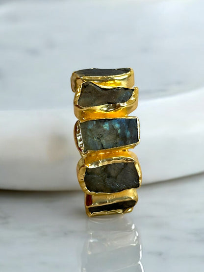 Natural Stone Box Mayanka Statement Brass Kada Adjustable