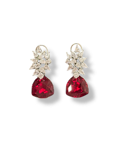 Swarovski Daisy Traiangle Crystal Earrings