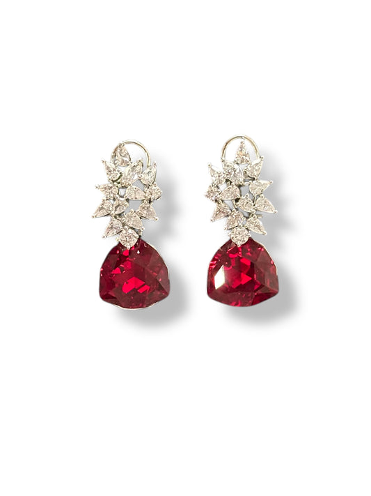 Swarovski Daisy Traiangle Crystal Earrings