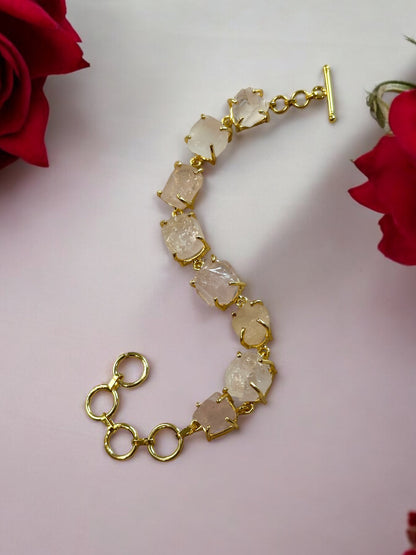 Pink Rose Quartz Stone Saisha Bracelet