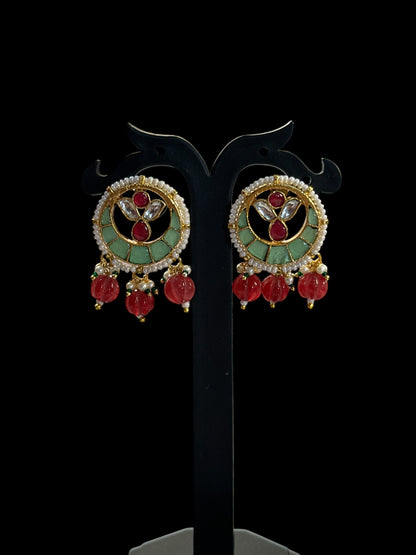 Red Ruby Chaand Pachi Kundan Choker Set