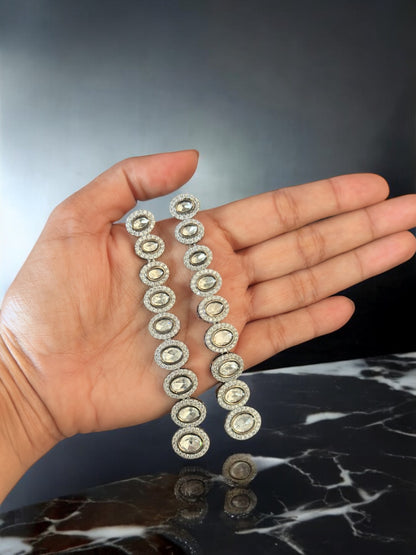 Moissanite Extra Long Viral Earrings