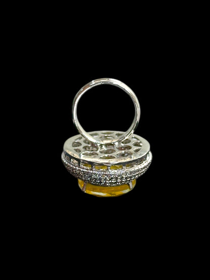 Crushed Doublet Oval Cocktail Ring Adjustable