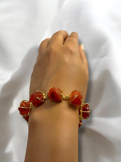 Dark Orange Carnelion Stone Saisha Bracelet